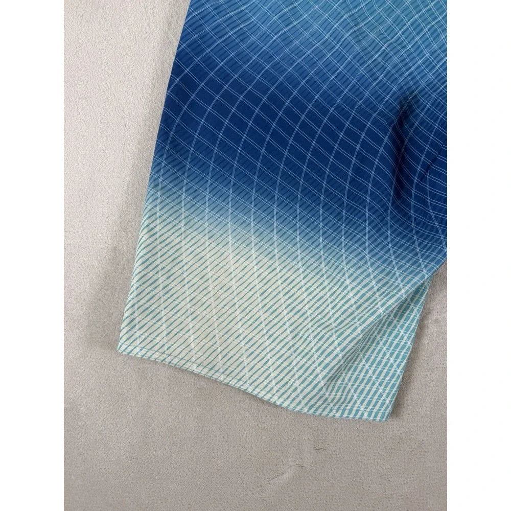 Billabong Fluid Pro Board Shorts Mens 31 Blue Gradient Grid Recycled Swim Trunks